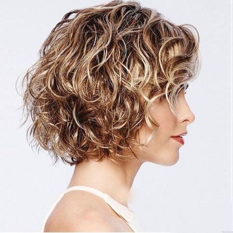 Moda Marrón Corto Rollo Mezclado Fluffy COS Headgear Wave Señoras Peluca de pelo Eva Gabor, Gabor Wigs, Wig Outlet, Best Wig Outlet, Curly Hair Photos, Women's Wigs, Short Wavy Hair, Curly Bob Hairstyles, Hair Updo