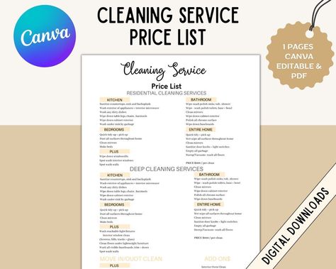 Editable Cleaning Service Price List Cleaning Agreement Cleaning Service Cleaning Business Housekeeper Agreement-janitor Contract - Etsy Cleaning Services Prices, Small Business Tax Deductions, Cleaning Contracts, Residential Cleaning Services, Professional House Cleaning, Residential Cleaning, How To Clean Mirrors, Service Kitchen, Contract Agreement