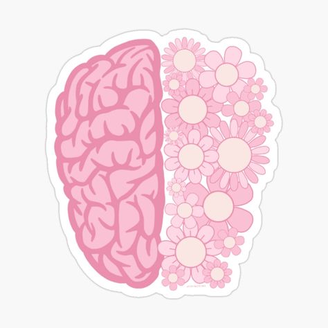 Get my art printed on awesome products. Support me at Redbubble #RBandME: https://www.redbubble.com/i/sticker/Floral-Brain-by-cjs-sketches/154853148.JCQM3?asc=u Pink Brain Aesthetic, Notion Wallpaper, Floral Brain, Brain Sticker, Redbubble Products, Decorate Notebook, Pink Design, Coloring Stickers, Eye Catching Colors