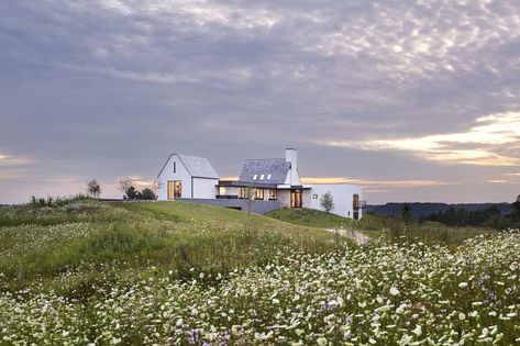 Photo 13 of 42185 in Photos from This Idyllic Wisconsin Farmhouse Looks Like a Set of Old English Cottages - Dwell Old English Cottage, Cotswolds Cottage, English Cottages, European Farmhouse, Contemporary Exterior, Vernacular Architecture, Contemporary Farmhouse, A Hill, House On A Hill