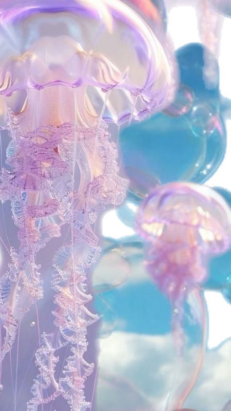 Pink Jellyfish Aesthetic, Pink Ocean Aesthetic, Pink Jellyfish Wallpaper, Shimmering Makeup, B&m Wallpaper, Jellyfish Aesthetic, Jellyfish Pictures, Jellyfish Wallpaper, Pink Jellyfish