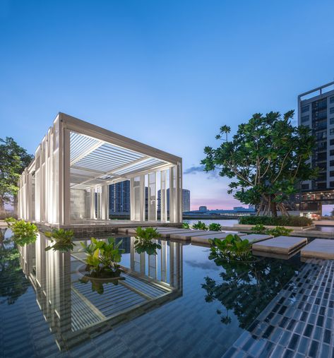 PanoramicStudio - PARKLAND CHARAN-PINKLAO Polycarbonate Pavilion, French Pavilion, Pergola Public Space, Public Pool Architecture, Paragon Outdoor Pergola, Sanaa Serpentine Pavilion, Landscape Architecture Plan, Terrace Garden Design, Pool Cabanas