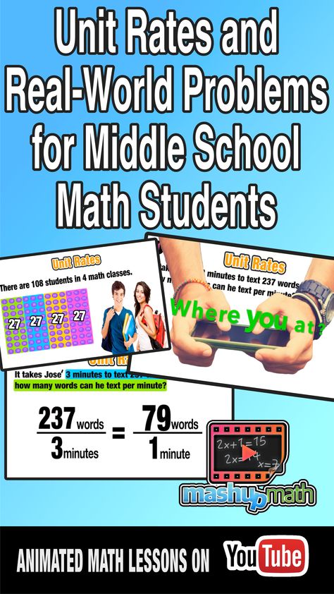 Students lose motivation for learning mathematical procedure if they feel like it does not apply to real life. This flipped video lesson is on unit rates and how they apply to the real world. Motivation For Learning, Math Minutes, Math Examples, Real Life Math, Unit Rate, Proportional Relationships, Middle School Math Teacher, Sixth Grade Math, Math Intervention