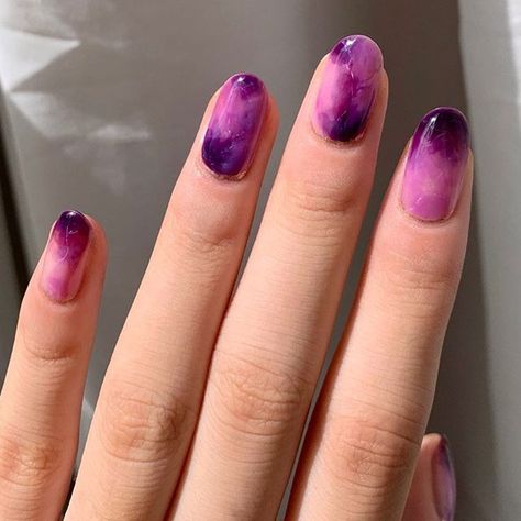 Sylvia on Instagram: “@cirquecolors Amethyst Nail Art Set 🔮 I referenced tutorials from @frecklepusnails and @kellimarissa for these nails, and as a personal…” Simple Purple Nail Designs, Simple Short Nail Art, Purple Nails Art, Short Nail Art, Purple Gel Nails, Acrylic Manicure, Purple Nail Art, Gel Nail Art Designs, Purple Nail Designs