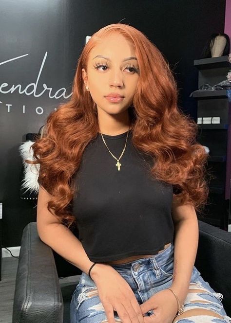 Brazilian Lace Front Wigs, Ginger Hair Color, Honey Hair, Colored Wigs, Hair Laid, Orange Hair, Grunge Hair, Black Girls Hairstyles, Frontal Wigs