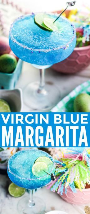 This Virgin Blue Margarita is a fun and refreshing drink to help you cool off all summer long. If you are looking for a non-alcoholic beverage to serve at your summer parties and backyard barbecues, you have found the perfect one! Virgin Margarita, Backyard Bbq Food, Virgin Cocktails, Blue Margarita, Virgin Drinks, Margarita Drink, Drink Recipes Nonalcoholic, Blue Drinks, Beverage Recipes