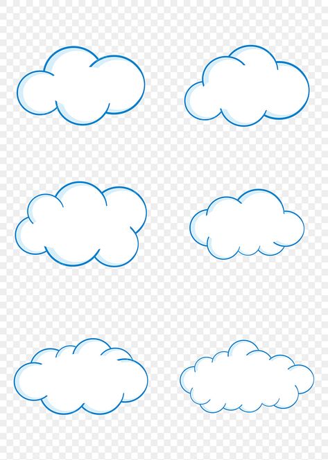 Elements For Graphic Design, Cute Clouds Drawing, Cloud Graphic Design, Cloud Vector Png, Clouds Images, Diy Cake Topper Printable, Clouds Graphic, Clouds Png, Cloud Clipart