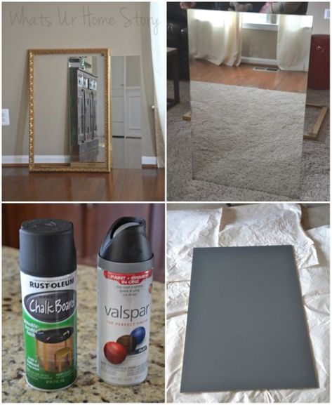 Diy Chalkboard Frame, Chalkboard Mirror, Diy Chalkboard Paint, Chalkboard Diy, Spiegel Diy, Chalkboard Projects, Board Paint, Chalkboard Drawings, Chalkboard Lettering