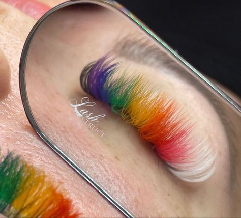 Pride Lash Extensions, Pride Lashes, Lash Patterns, Rainbow Lashes, Colored Lash Extensions, Pride Ideas, Lash Ideas, Lash Mapping, Eyelash Technician