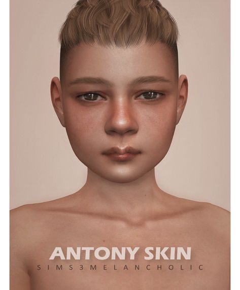 antony skin for kids by sims3melancholic | sims3melancholic on Patreon Sims 4 Curly Hair, Sims 3 Cc Finds, Sims 3 Mods, The Sims 4 Skin, Sims 4 House Plans, Sims 4 Children, Sims 4 Cc Makeup, Sims 4 Body Mods, Sims 4 Cc Skin