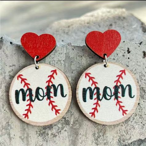 Baseball Mom / Softball Mom Earrings Wooden Dangle 2.17 Inches Length Ships From My Boutique In Mississippi Shop My Boutique And Closet For : Vacation Outfit - Preppy - Y2k - Cottagecore - Gypsy - Boho - Tiktok - Classic - Classy - Trendy - Work Office - Business Casual - Contemporary - Minimalist - Business Professional - Workplace Wear - Fall - Winter - Spring - Summer - 90s - Blouse - Holiday Party - Christmas - Thanksgiving - Date Night - Wedding Guest - Bridesmaid - Bachelorette - Baby Show Football Heart, Mom Earrings, Football Love, Beach Birthday, Baseball Gifts, Softball Mom, Heart Drop Earrings, Wooden Earrings, Baseball Mom