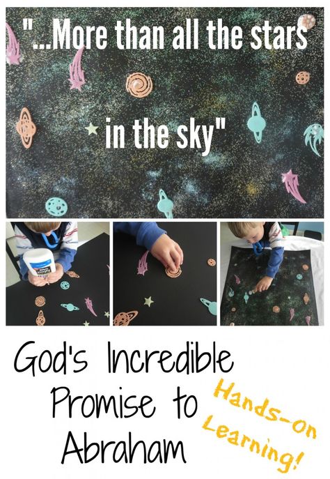 A fantastic object lesson/art project to illustrate just how lavishly God was going to bless Abraham. Abraham Bible Story, Abraham Bible Crafts, Toddler Bible, Bible Object Lessons, The Life Of Jesus, Abraham And Sarah, Bible Story Crafts, Preschool Bible, Bible School Crafts