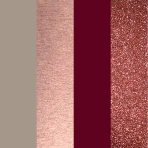 Wall & Accent colors Taupe, Rose Gold Metal, Bordeaux, Rose Gold Glitter Rose Gold Accent Wall Bedroom, Rose Gold Pallet, Rose Gold Accent Wall, Colour Palette Rose Gold, Glitter Wall Paint Ideas, Colors That Go With Rose Gold, Fond Rose Gold, Metallic Rose Gold Color Palette, Rose Gold Color Combinations