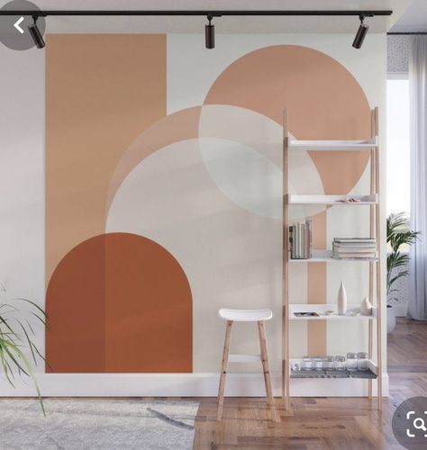 Fine Artist on Twitter: "Mural inspo… " Ruangan Studio, Orange Material, Circle Pattern, Wall Paint, Fabric Panels, New Room, 인테리어 디자인, Bedroom Wall, Wall Mural