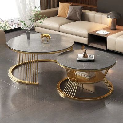 Living Room Bedside Coffee Table Centre Round Modern Gold Console Side Floor Desk Art Table Basse Pour Salon Home Decorations | Everly Quinn Living Room Bedside Coffee Table Centre Round Modern Console Side, Marble | C111382997_1796832142_1796832143 | Wayfair Canada Sitting Room Tables Design, Round Centre Table Living Rooms, Center Table Design Modern, Centre Table Living Room Modern, Center Table Living Room Decoration, Round Centre Table, Modern Centre Table Designs, Centre Tables, Centre Table Design