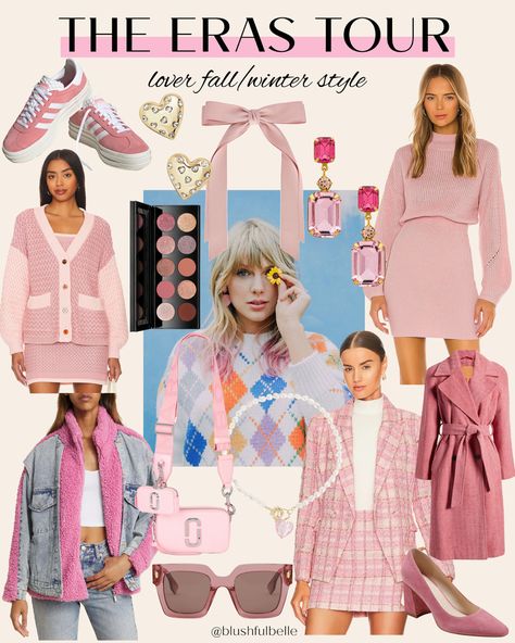 Eras Tour Outfit Winter, Eras Tour Winter Outfits, Taylor Swift Outfits Concert Lover, Eras Tour Outfits Winter, Lover Inspired Outfits Taylor Swift, Taylor Swift Lover Era Outfits, Lover Taylor Swift Outfits, Gig Outfit, Concert Outfit Winter