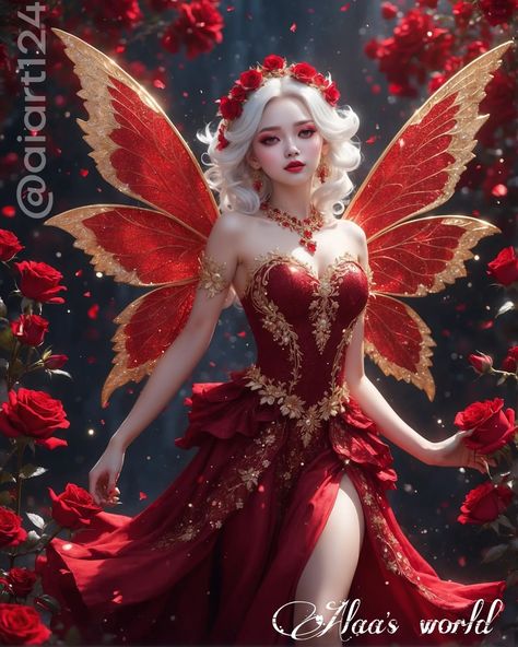 Crystal Wings, Roses, Lost, Wonder, Red, Beauty