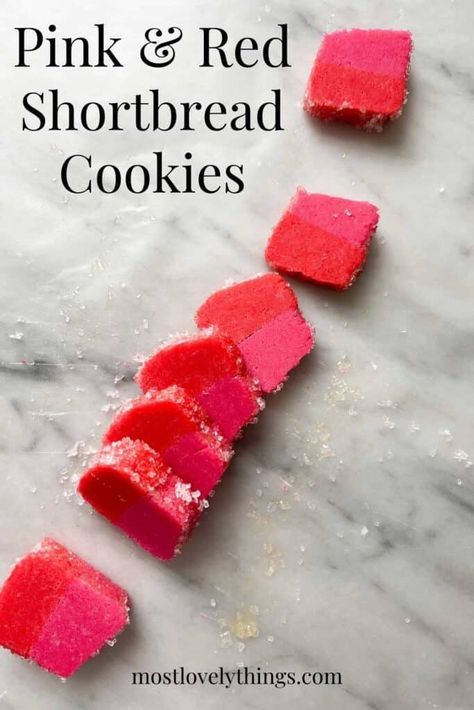 Red & Pink Valentine's Day Shortbread Cookies Alison Roman, Shortbread Cookie Recipe, Shortbread Recipes, Valentines Day Cookies, Salted Chocolate, Red Food Coloring, Pastry Brushes, Red Food, Simple Valentine