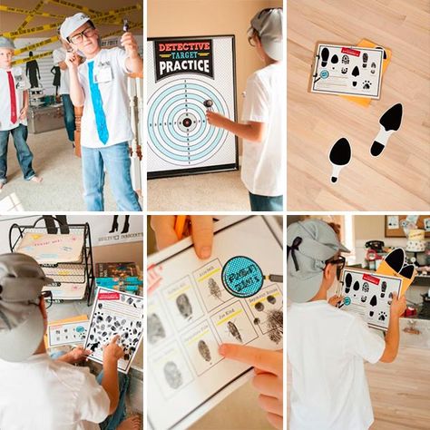 ¿cómo hacer una fiesta de detectives? - Sospechosos en el cumpleaños de tu hijo ¡sigue las pistas! Target Practice, Escape Room, Sherlock Holmes, Detective, Kids Rugs, Birthday