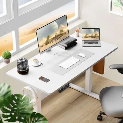 Standing & Height-Adjustable Desks - Wayfair Canada Portable Standing Desk, Frog Decor, Office Furniture Design, Homeschool Room, Adjustable Standing Desk, Decor 2024, Best Desk, Craft Room Ideas, Bathtub Accessories