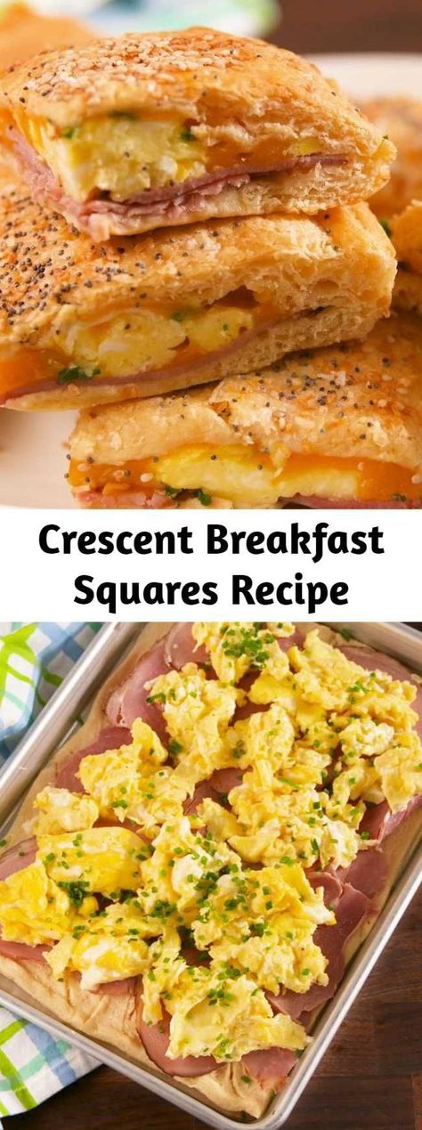 Ham And Cheese Crescent Roll Squares, Pillsbury Dough Sheet Recipes Breakfast, Crescent Sheet Recipes, Crescent Dough Sheet Recipes, Sheet Recipes, Breakfast Squares, Crescent Squares, Crescent Roll Recipes Dinner, Crescent Roll Breakfast Recipes