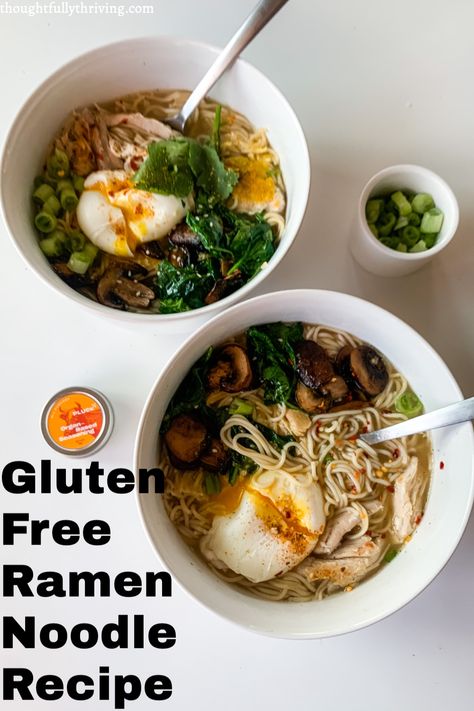 The best homemade ramen ever! Gluten free and full of nourishing ingredients #glutenfree #ramen #healthyrecipes Gluten Free Dairy Free Ramen, Gluten Free Dairy Free Ramen Recipes, Ramen Gluten Free, Easy Gluten Free Ramen Recipes, Soy Free Ramen Recipes, Gluten Free Ramen Soup, Gf Ramen Recipes, Gluten Free Gut Healthy Recipes, Gluten Free Ramen Seasoning