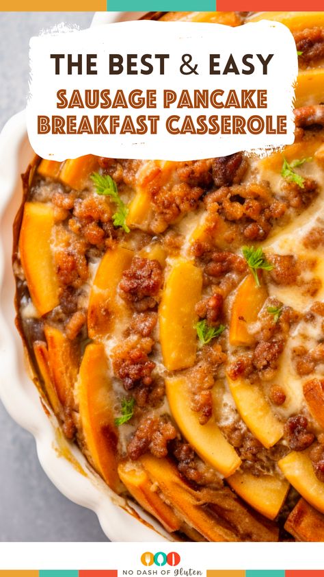 Experience the best of breakfast with this Sausage Pancake Breakfast Casserole! A savory-sweet combo of maple sausage and fluffy pancakes in a creamy custard. Easy, make-ahead recipe perfect for brunch. Save this for your next family gathering or weekend treat. Click for the full recipe & indulge! Pancake Breakfast Casserole, Pancake Casserole, Maple Sausage, Freeze Pancakes, Pancake Breakfast, Family Brunch, Sprouts Recipe, Creative Snacks, Pumpkin Pancakes