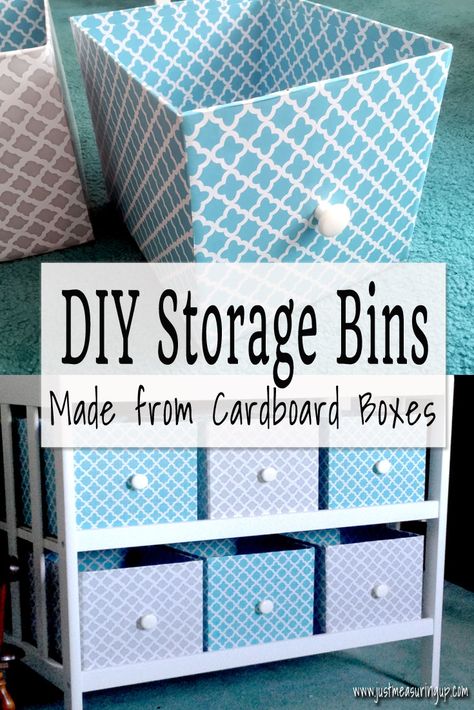 How to Make Storage Bins from Cardboard  | #InspirationSpotlight Diy Storage Bins, Cardboard Box Diy, Diy Karton, Organiser Son Dressing, Dekorasi Bohemia, Cardboard Storage, Clothes Toys, Úložný Box, Diy Storage Boxes