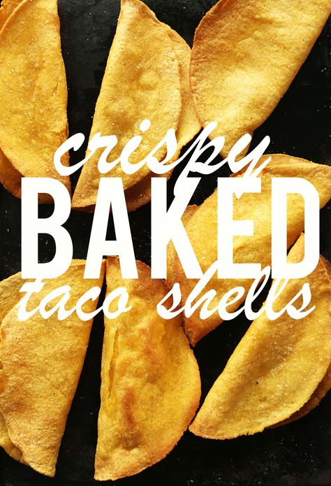 EASY Crispy Baked Taco Shells! #vegan #glutenfree #healthy #recipe Homemade Pinto Beans, Baked Taco Shells, Tacos With Pineapple Salsa, Taco Shell Recipe, Tacos With Pineapple, Baked Tacos, Crispy Taco Shells, Pineapple Sauce, Crispy Tacos