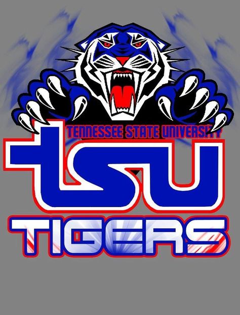 THE Tennessee State University...my other favorite hbcu football team...those Big Blue Tigers ain't no joke!!!!! Hbcu Football, Adidas Logo Art, University Party, Titans Logo, Tennessee Titans Logo, Baltimore Ravens Logo, Conference Logo, College Tour, School Goals