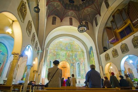 Inside Church With People, People Praying In Church, Praying In Church, People Praying, Bucharest Romania, About People, Catholic Church, Vector Design, Romania