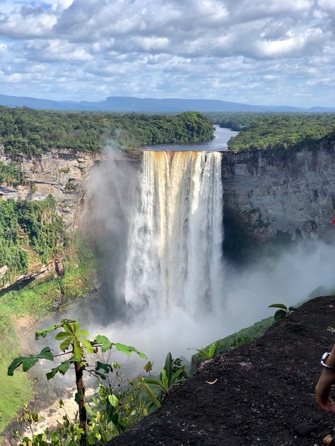 Guyana Waterfall, Guyanese Aesthetic, Guyana Aesthetic, Kaieteur Falls, Collage Dorm, Healthy Vision, Best Weekend Trips, Caribbean Fashion, Waterfall Art