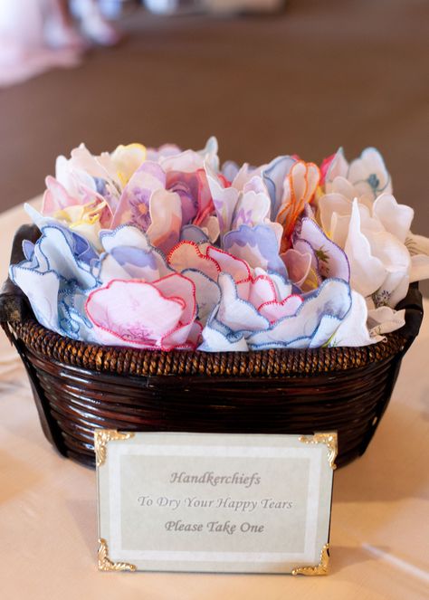 Wedding Handkerchief For Guests, Wedding Hankerchief For Guests, Mohonk Wedding, Wedding Hankerchief, Handkerchief Wedding, Brown Basket, Edwardian Wedding, Wedding Send Off, Ladies Handkerchiefs