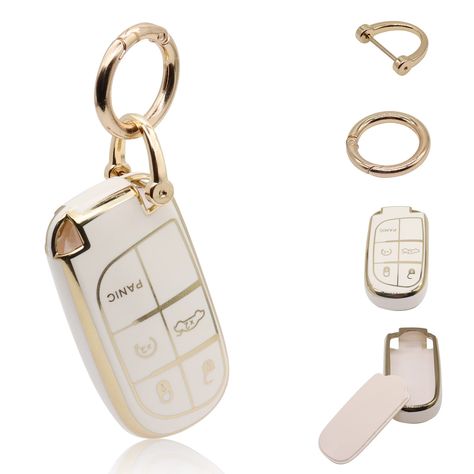 PRICES MAY VARY. 【ATTENTION PLEASE】Because even if the type of the car is the same, the car key might be different based on the different years of manufacturing, so please Double Check your Key Fob with the picture left before Purchasing. 【FITS MODEL】This Key Fob Cover for 2016 2017 2018 Jeep Grand Cherokee Wrangler Compass Cherokee Renegade Patriot Grand Comander 3 4 5 Buttons Protector. 【FULL PROTECTION】Full cover 360 degrees to protect your expensive key fob. Protect your key from falling, sh Car Vanity Mirror, 2018 Jeep Grand Cherokee, Jeep Keys, Large Key Rings, Black Keychain, Amazon Purchases, Key Fob Cover, Car Accessories For Women, Silver Keychain