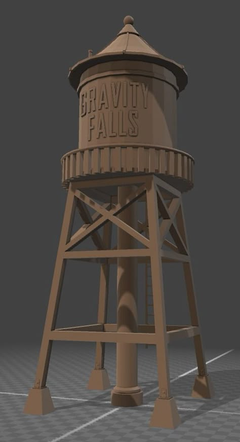 Gravity Falls Water Tower, Water Tower Diy, Airplane Hanger House, Water Tank Design, Airplane Hanger, Things To Draw Ideas, Hanger House, Christmas Shots, Mini Pond