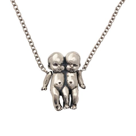 Gemini Necklace, Conjoined Twins, Silver Gold Jewelry, White Brass, Charm Necklaces, Gemini Zodiac, Zodiac Necklaces, Cute Jewelry, Silver Necklaces