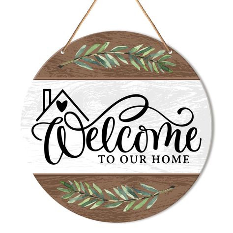 PRICES MAY VARY. HOME DECOR: Decorate your home, office with this exquisite wooden sign. SIZE: The wooden sign is 10.2X10.2 inches. EASY TO HANG: Comes with rope, it can be hung anywhere you need to decorate. MATERIAL: This wooden sign is made of durable wood, safe and odorless, with realistic graphics and high-precision printing, reusable and can be kept for a long time. WIDE APPLICATION: Perfect for farmhouse, office, home Bar, cabin, porch, door and more. Decorate your home, office  With this Amazon Door Sign, Welcome Signs For Front Door, Welcome Wall Hanging, Gift For New House, Welcome Sign Front Door, Sign Decorations, Cabin Porch, Porch Door, Welcome Signs Front Door