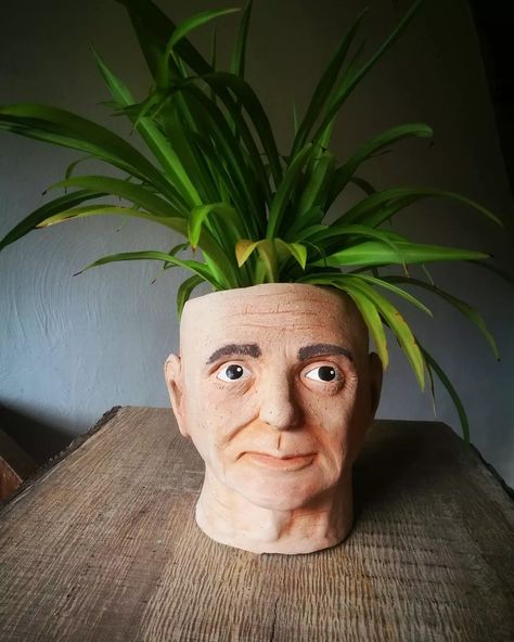 ceramic head sculpture Head Vases, Head Bust, Head Sculpture, Head Vase, Tshirt Design, Ceramic Sculpture, Flower Pot, Flower Pots, Planter Pots