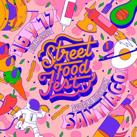 Food Festival Poster, Festival Poster Design, Typographie Logo, Food Illustration Design, Food Fest, Festival Logo, Desain Buklet, 타이포그래피 포스터 디자인, Food Logo Design