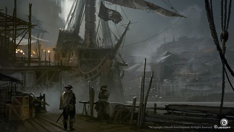 Black Flag Concept Art, Pirate Ship Wallpaper, Flag Concept Art, Real Pirate Ships, Ship Wallpaper, Fever Ray, Assassins Creed Black Flag, Dropkick Murphys, Monkey Island