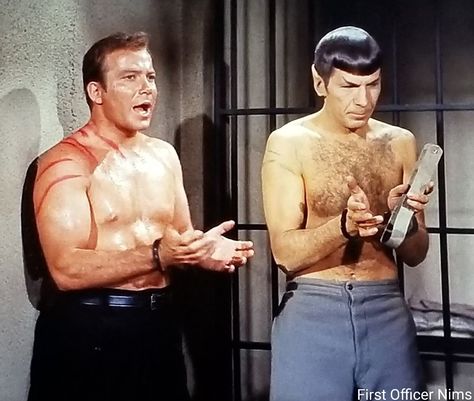 Leonard Nimoy Spock Star Trek TOS season 2, "Patterns of Force" 1968 shirtless First Officer Nims Kirk And Spock, Spock Star Trek, Star Trek Meme, Leonard Nimoy Spock, Spock And Kirk, Star Trek 1, Star Trek Show, Star Trek The Original Series, Paddy Kelly