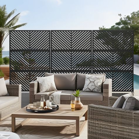 Steel Privacy Screen, Privacy Slats, Metal Privacy Screen, Garden Screening, Diy Porch, Privacy Screen Outdoor, Outdoor Privacy, Dimensional Wall, Laser Cut Metal