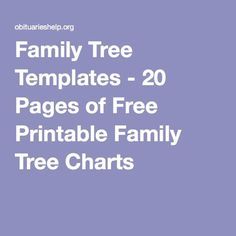 Family Tree Templates - 20 Pages of Free Printable Family Tree Charts Family Tree Template Excel, Family Tree Charts, Family Tree Forms, Printable Family Tree, Blank Family Tree Template, Genealogy Templates, Family Tree Templates, Free Family Tree Template, Family Tree Book