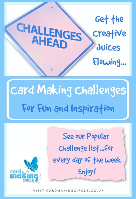 Do you enjoy a challenge? See our collection of challenges from around the World. #cardmakingchallenges #cardmaking #handmadecards #cardmakinghobby #cardmakingcircle Card Sketches Templates, Handmade Card Making, Card Making Techniques, Card Challenges, Day Of The Week, Card Sketches, Card Layout, Greeting Cards Handmade, Inspirational Cards