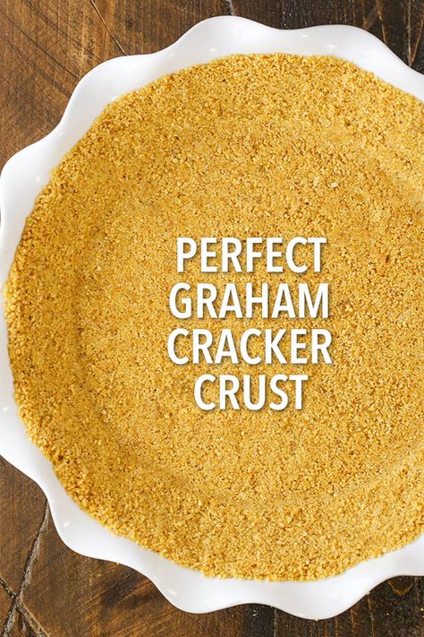 The perfect graham cracker crust for pies - baked and no bake! Won't fall apart! Easy Graham Cracker Crust, Creamy Key Lime Pie, Baked Graham Cracker Crust, Easy Desert, Graham Cracker Crust Recipe, Baked Pies, Gluten Free Graham Crackers, Homemade Graham Cracker Crust, 2023 Recipes