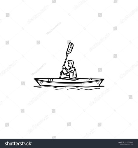 Kayak Doodle, Kayak Drawing, Lettering Projects, Lake Theme, Card Artwork, Daily Doodles, Summer Drawings, Wild Waters, Black Birds