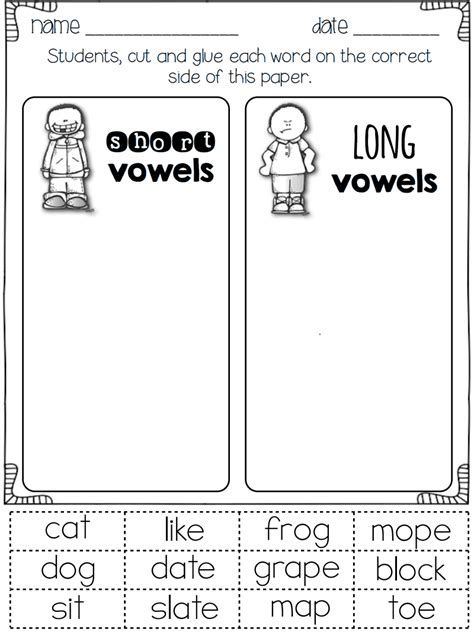 Long Vowel Review. Write Missing Vowel. | Vowel Worksheets Long Vs Short Vowels Activities, Long Vs Short Vowels, Long Vowel Short Vowel Activities, Vowel Activity, Vowel Lessons, Short And Long Vowels, Long Vowel Worksheets, Short Vowel Worksheets, First Grade Words