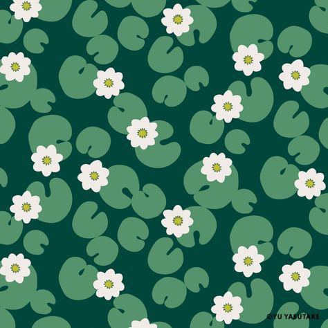 Waterlily pattern Lily Pad Pattern, Lily Pad Drawing, Water Lily Pattern, Diary Covers, Lily Pattern, Drawing Flowers, Muted Tones, Calm Water, The Calm