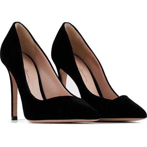 Giorgio Armani Asymmetric Pumps In Black Velvet as seen on Meghan Markle Valentino Suit, Armani Shoes, Black Court Shoes, Orange Prom Dresses, Brown Suit, Velvet Pumps, Armani Black, Blue Suede Shoes, Black Suede Pumps