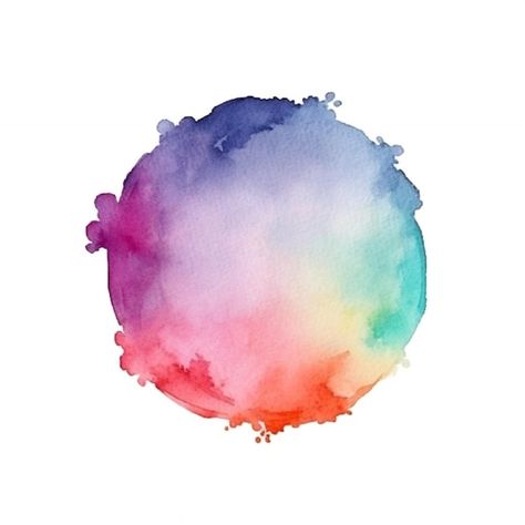 A colorful circle with a blot in the mid... | Premium Photo #Freepik #photo #watercolor-water #pastel-watercolor #watercolor #color-ink Aesthetic Circle, Circle Paper, Colorful Circle, Watercolor Water, Women's Ministry, Pastel Watercolor, Psd Icon, Color Ink, Aqua Color